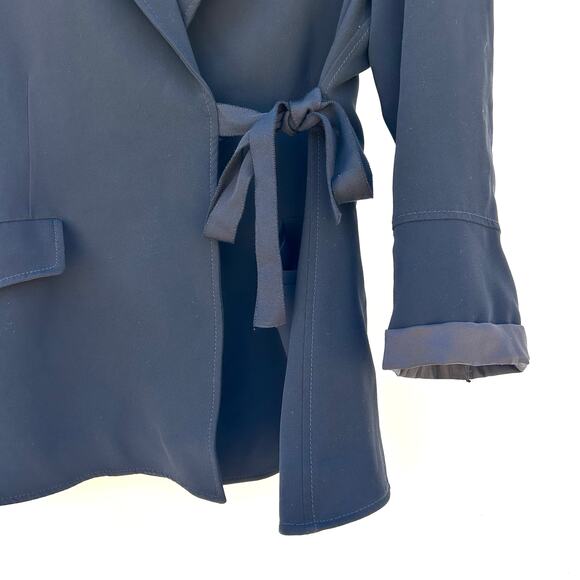 Cinq A Sept Wrap Tie Blazer Jacket Black Large 5 a 7 Business Work Formal Dressy - Picture 7 of 8